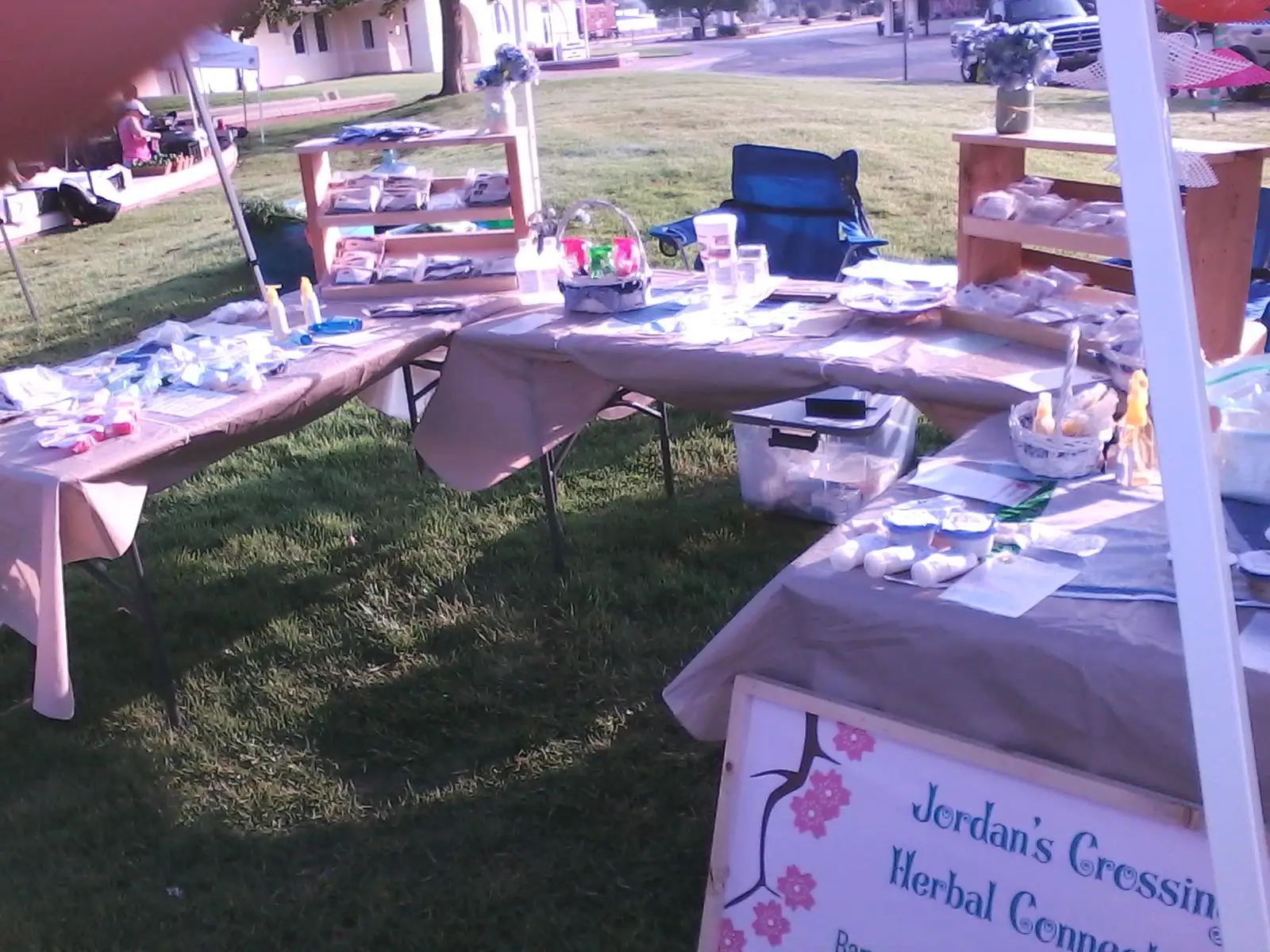 Setting up at the Bartlesville Farmer's Market